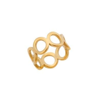 Δαχτυλίδι Stainless Steel φαρδύ με κύκλους