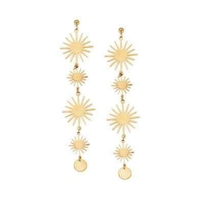 Σκουλαρίκια Stainless Steel κρεμαστά με ήλιους