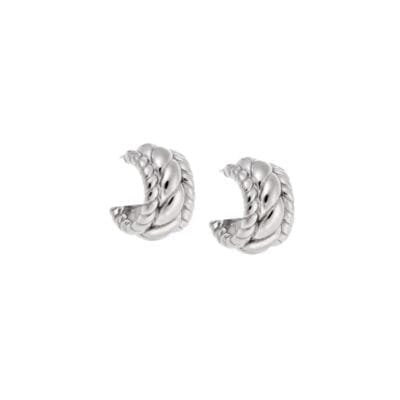 Stainless Steel earrings Small knitted hoops earrings