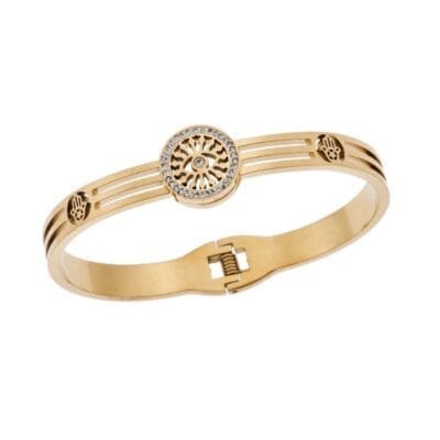 Βραχιόλι Stainless Steel Χειροπέδα με ματάκι και χέρι της Τύχης