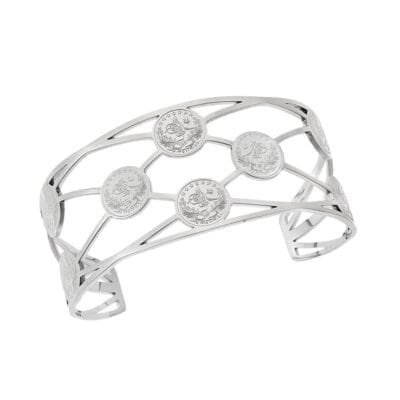 Stainless Steel Bracelet Handcuff with twigs with butterflies