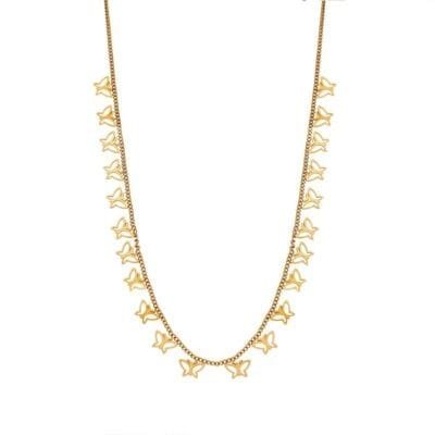 Stainless Steel chain necklace with lots of butterflies