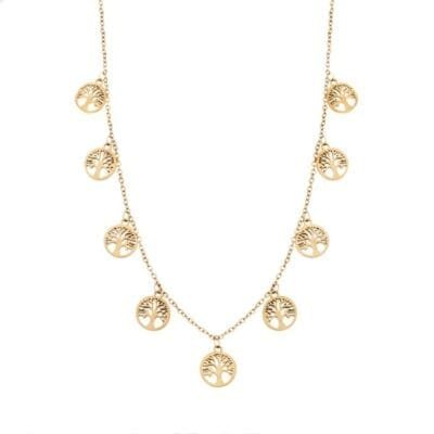 Stainless Steel Chain Necklace with pendant trees of life