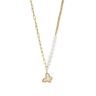 Κολιέ  Stainless Steel Μενταγιόν με πεταλουδίτσα