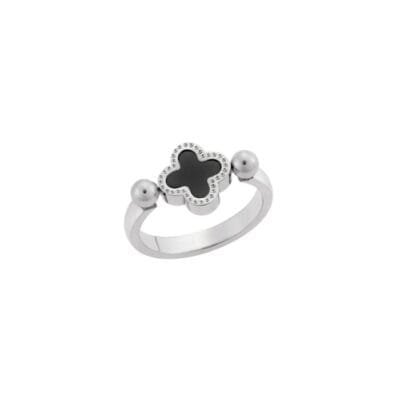 Stainless Steel Ring Cross Double Sided Cross Ring Van Cleef type