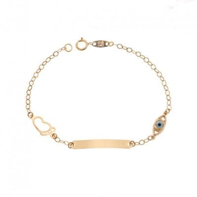 9K Gold Identity bracelet with tassel and eye