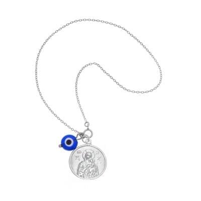 Car Charm Silver 925° Panagitsa Saint Christopher and peephole