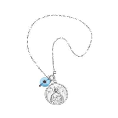 Car Charm Silver 925° Panagitsa Saint Christopher and peephole