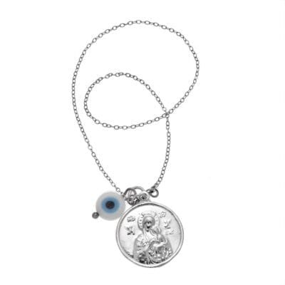 Car Charm Silver 925° Panagitsa Saint Christopher and peephole