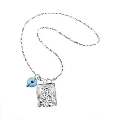 Car Charm Silver 925° Panagitsa Saint Christopher and peephole