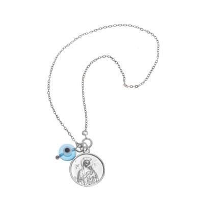 Car Charm Silver 925° Panagitsa Saint Christopher and peephole