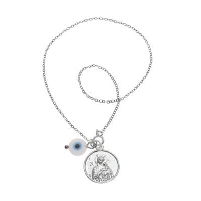 Car Charm Silver 925° Panagitsa Saint Christopher and peephole