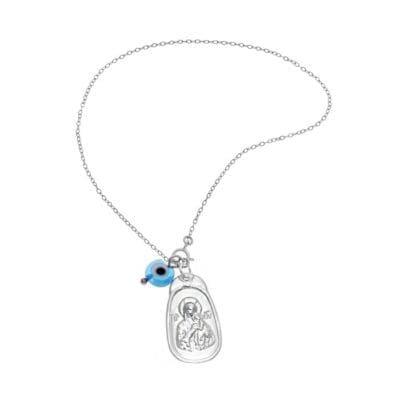 Car Charm Silver 925° Panagitsa Saint Christopher and peephole