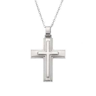Silver necklace 925° cross with small silver cross