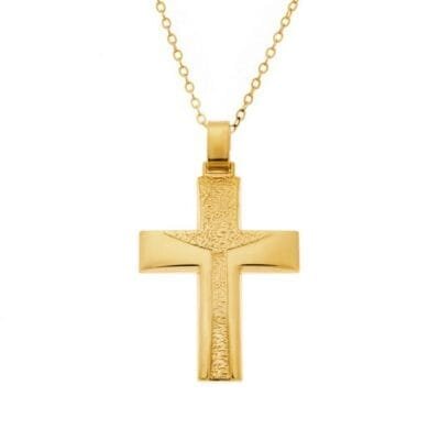 Gold plated silver necklace 925° cross with figure of Jesus Christ