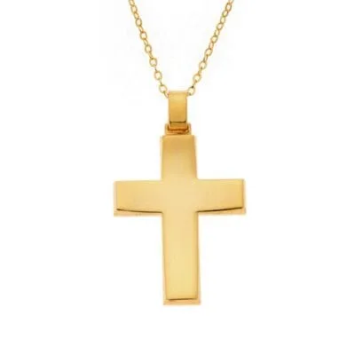 Gold plated silver necklace 925° cross simple