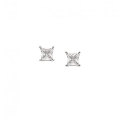 Silver earrings 925, with white cubic zirconia 0.5 cm