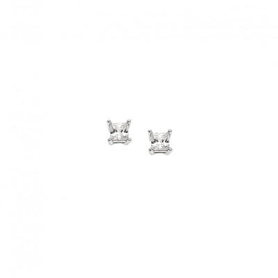 Earrings Silver 925° Stud with white zircon