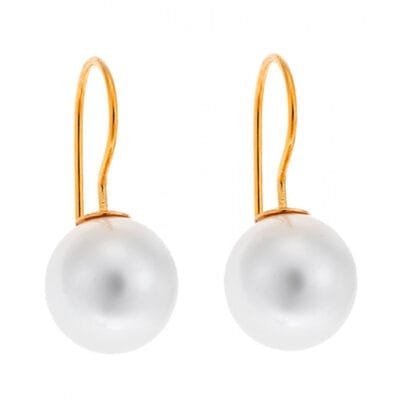 Σκουλαρίκια Ασήμι 925° Κρεμαστά με μαργαριτάρι