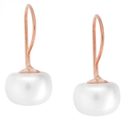 Σκουλαρίκια Ασήμι 925° Κρεμαστά με πέρλα