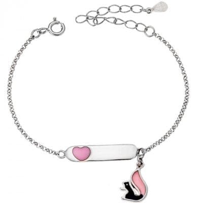 Silver bracelet 925° with heart and mermaid