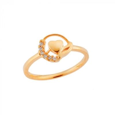 Silver ring 925° heart with white cubic zirconia