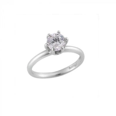 Silver ring 925° Monoblock with white cubic zirconia