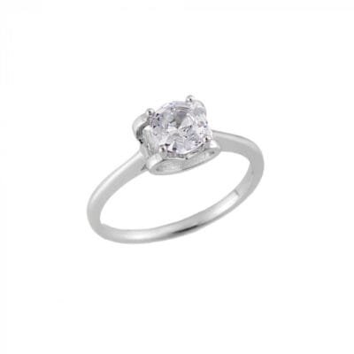 Silver ring 925° Monoblock with white cubic zirconia