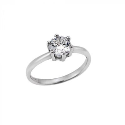 Δαχτυλίδι  Ασήμι 925° Μονόπετρο