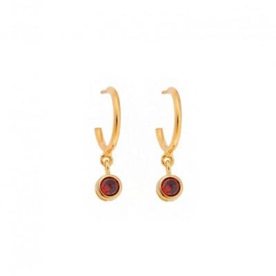Gold plated sterling silver earrings, single stone round