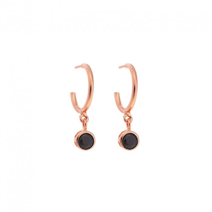 Rose gold plated sterling silver earrings, round solitaire