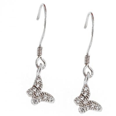 Earrings Silver 925° Pendant with butterfly