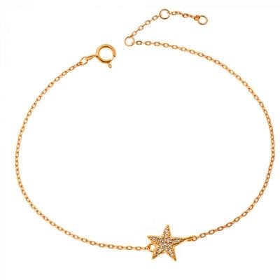 Silver 925° star bracelet with white zircon