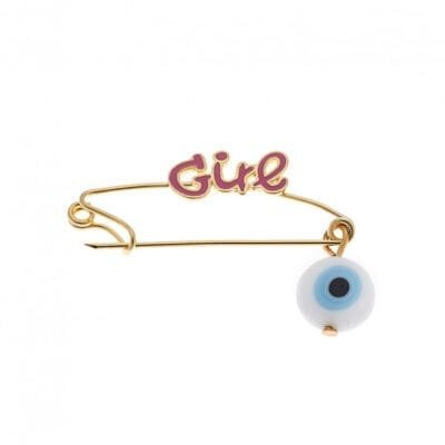 Παραμάνα κίτρινο επιχρυσωμένο ασήμι 925, Girl και Μάτι