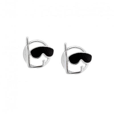 Silver earrings 925° with sunglasses figure