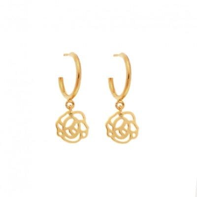 Gold plated sterling silver earrings, flower