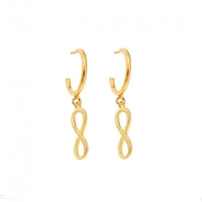 Gold plated sterling silver earrings, infinity