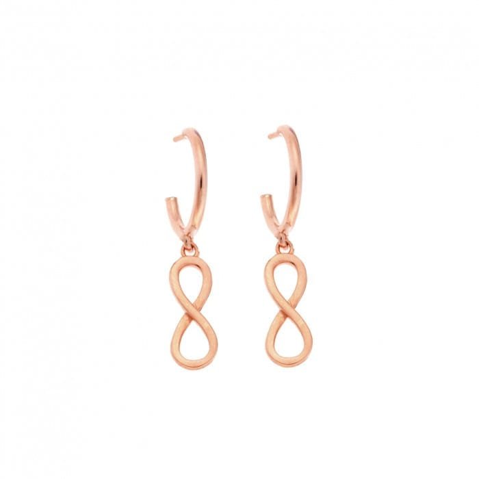 Rose gold plated sterling silver earrings, infinity