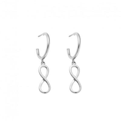 Earrings Hoops silver 925, infinity