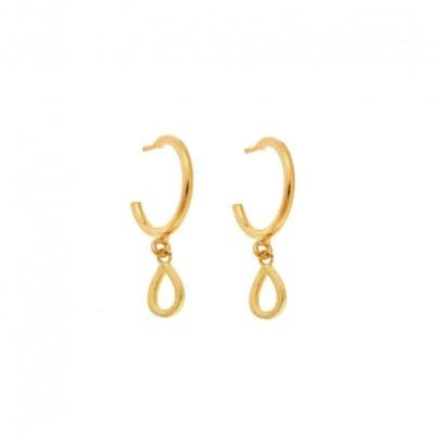 Gold plated sterling silver earrings, drop
