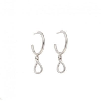 Earrings Hoops silver 925, drop