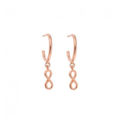 Rose gold plated sterling silver earrings, infinity