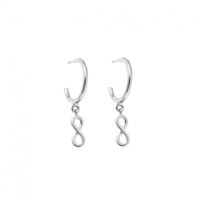 Earrings Hoops silver 925, infinity