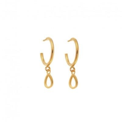 Gold plated sterling silver earrings, drop