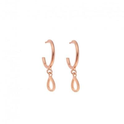 Rose gold plated sterling silver earrings, drop