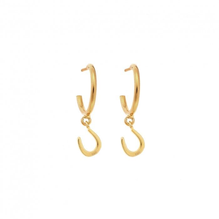 Gold plated silver earrings, gold plated silver 925, horseshoe