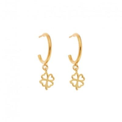 Gold plated silver earrings, gold plated silver 925, clover
