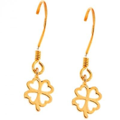 Σκουλαρίκια Ασήμι 925° Κρεμαστά με τριφύλλι