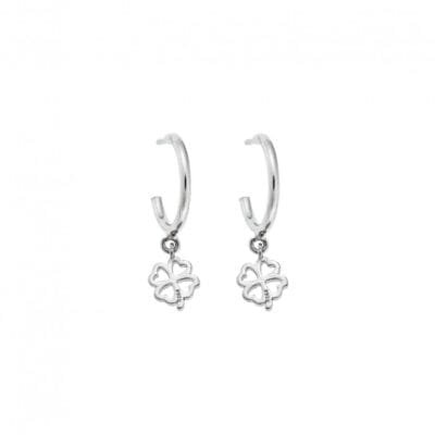 Rose gold plated silver earrings 925, clover