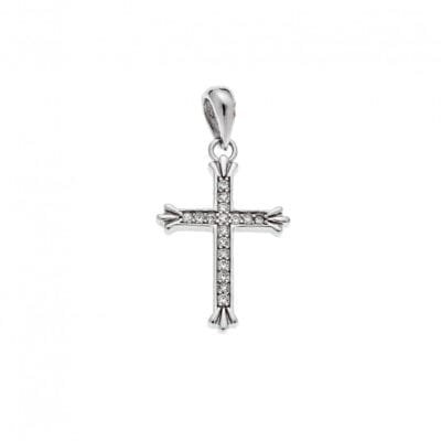 Μοτίφ Ασήμι 925° λεπτός σταυρός σε ασημί χρώμα